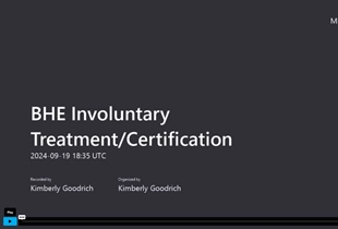 Involuntary Treatment Cert