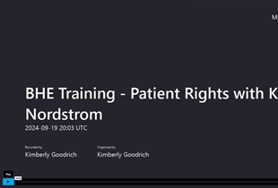 BHE Training Patient Rights